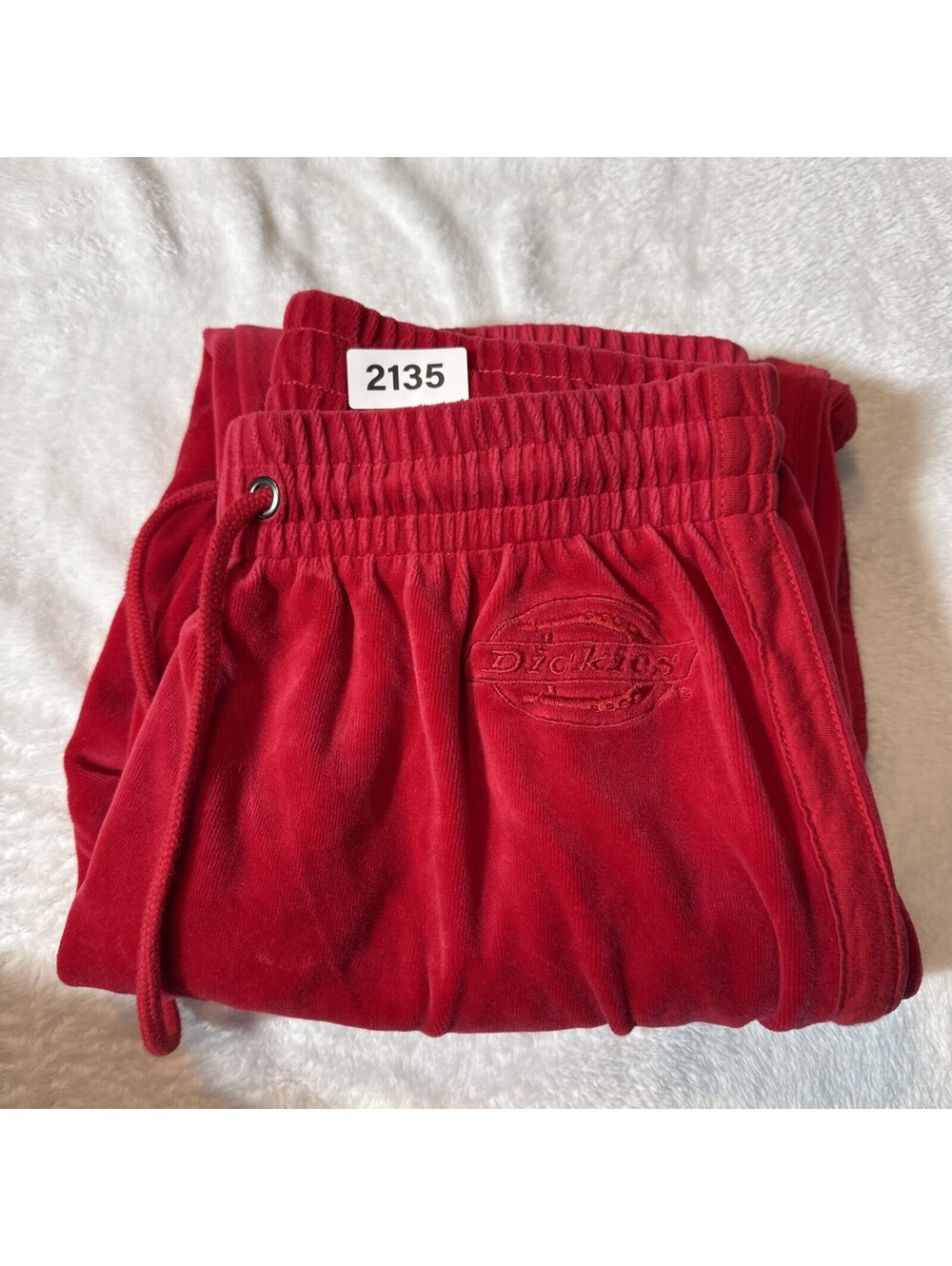 Dickies Velour Pants size M Vintage Y2K ‘90’s Red (2135) - Picture 9 of 9